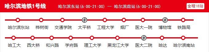 17、哈尔滨地铁线路图 哈尔滨地铁运营时间 首末车时间2023