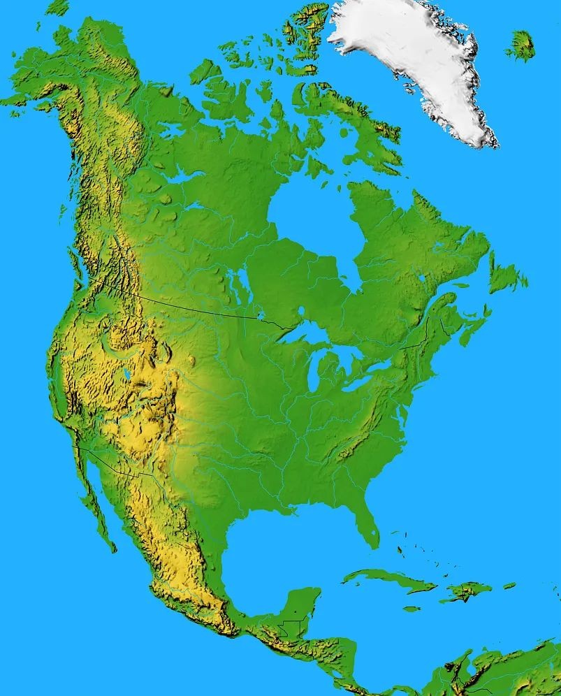 6大州高清地形图